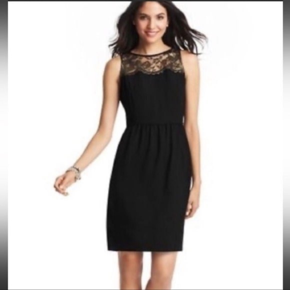 LOFT Dresses & Skirts - Women's Ann‎ Taylor LOFT Dress Black Gold
Appliqué Lace size 6- New with tags